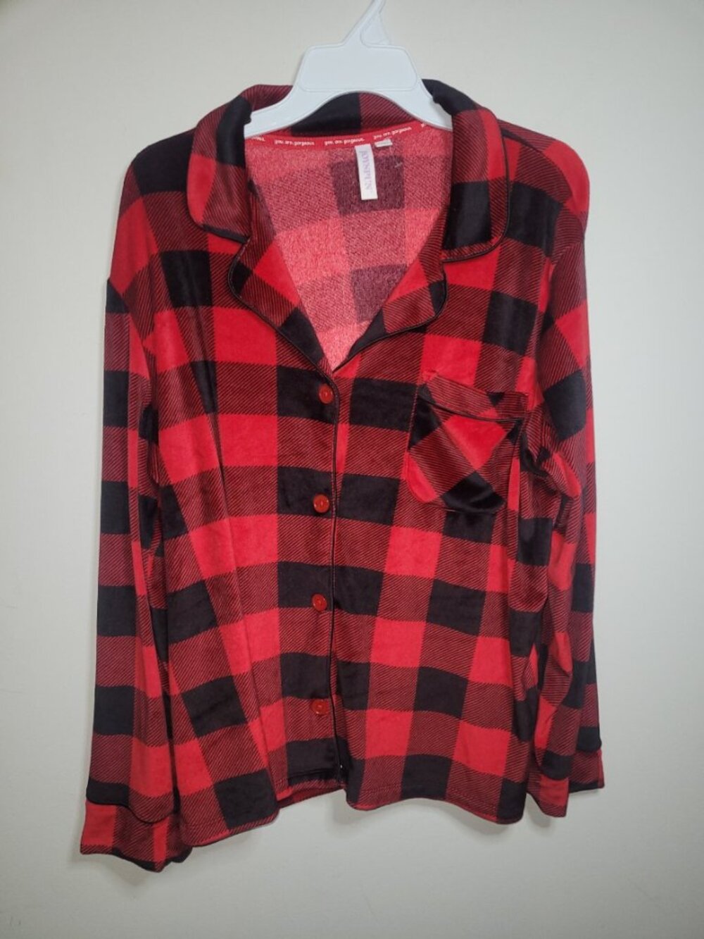 Joyspun XL Plaid Pajama Top